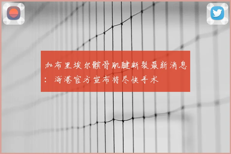 加布里埃尔髌骨肌腱断裂最新消息：海港官方宣布将尽快手术